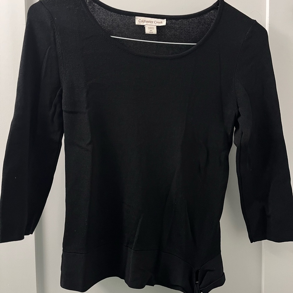 Coldwater Creek Classic Black Long Sleeve Top